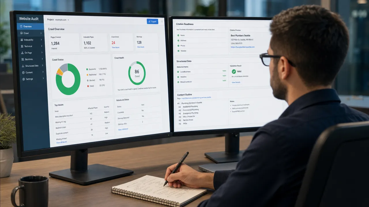 SEO Analyst Reviewing Citation-Ready Page