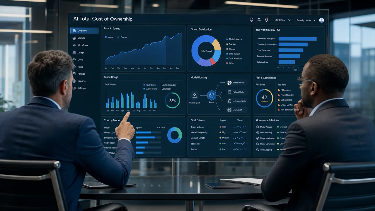 Enterprise AI cost and governance dashboard