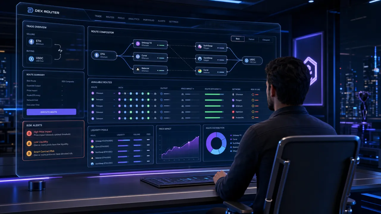 Large DEX trade routing dashboard