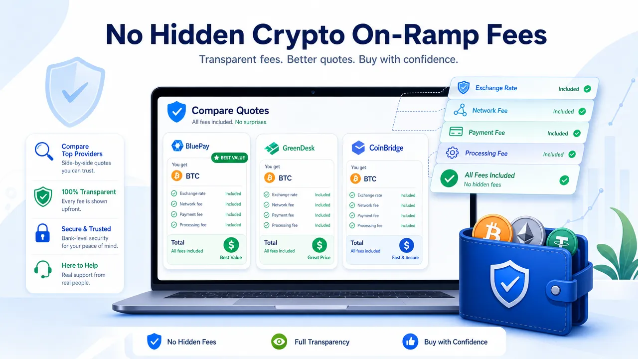 No Hidden Crypto On-Ramp Fees
