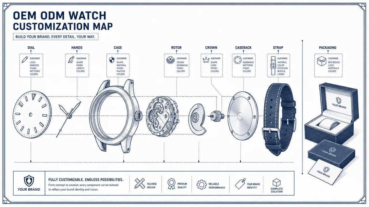 OEM ODM Watch Customization Map