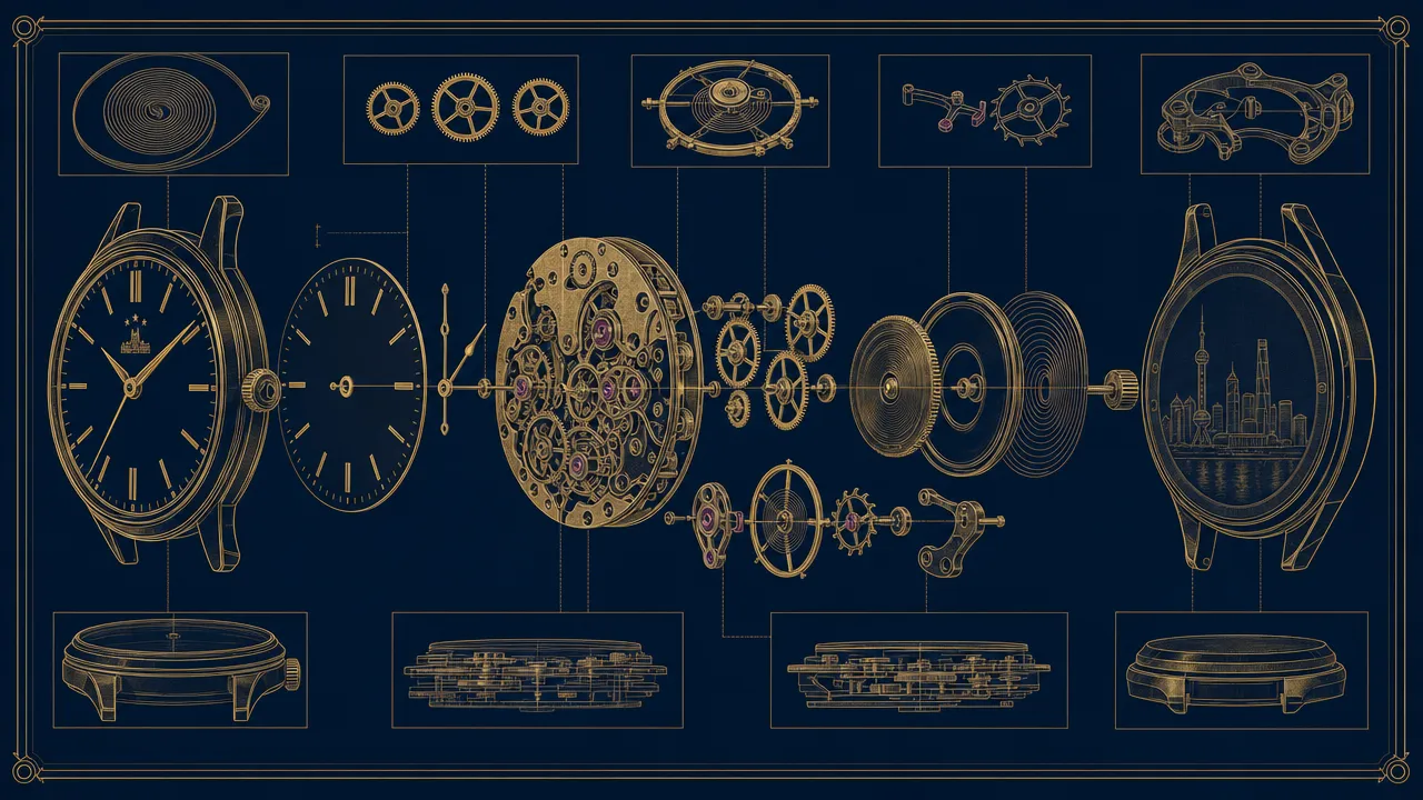 Mechanical heart of a Shanghai vintage watch