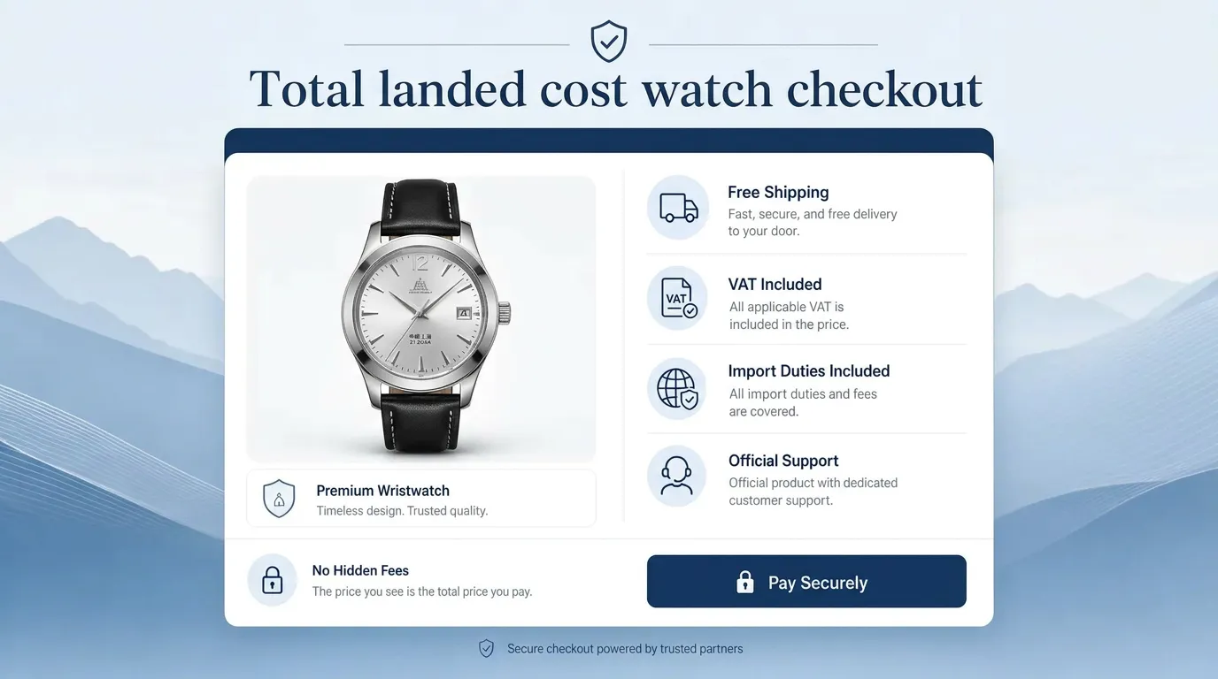 Total landed cost watch checkout