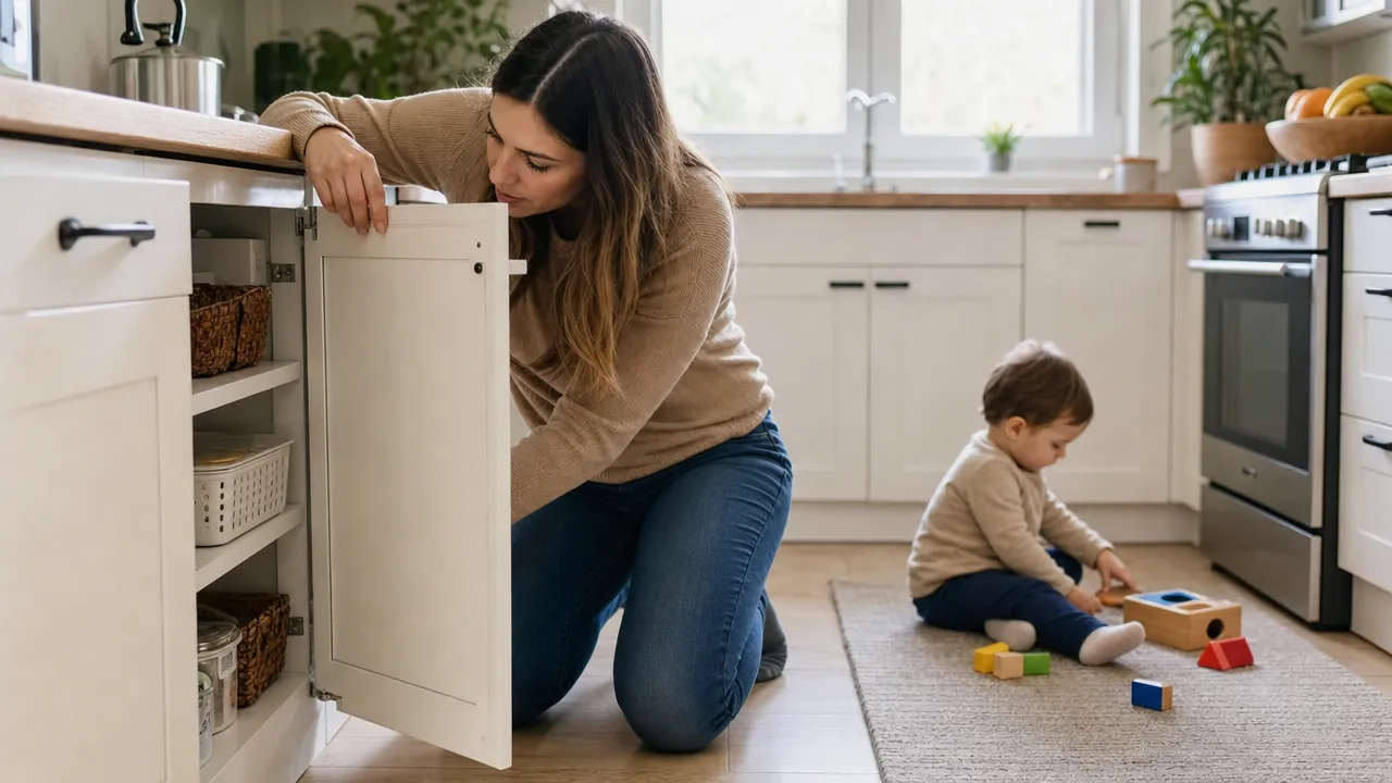 Parent searching for a cabinet safety release tool