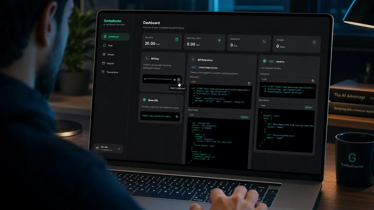 GonkaRouter API key setup workflow