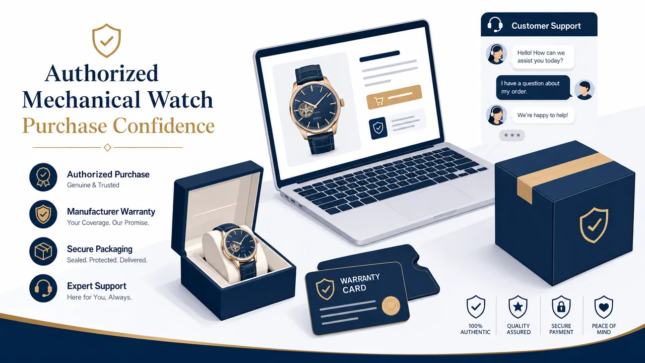 Authorized mechanical watch purchase confidence