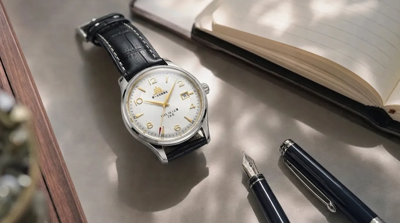 Shanghai vintage watch on a desk
