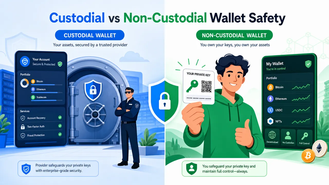 Custodial vs Non-Custodial Wallet Safety