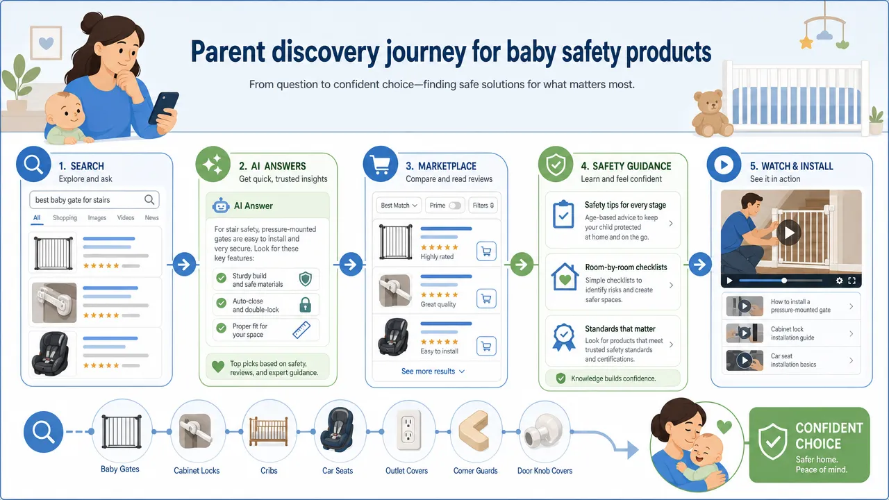 Parent discovery journey for baby safety products