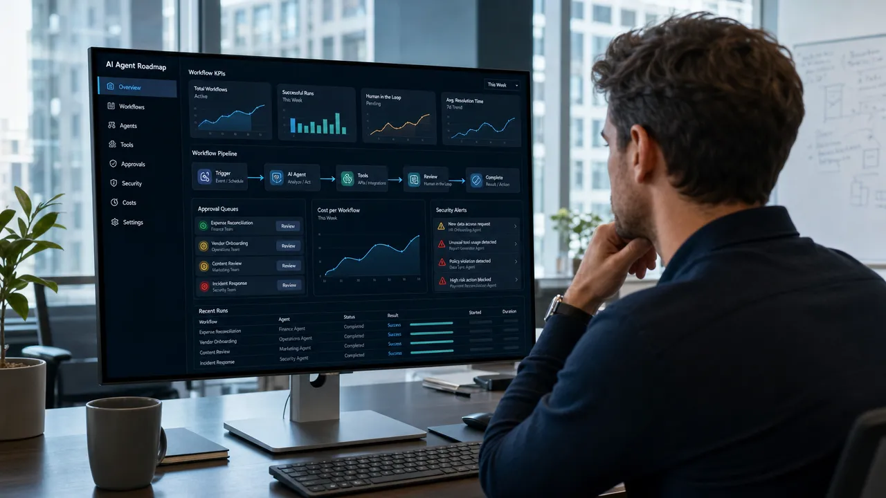 Founder Reviewing AI Agent Roadmap