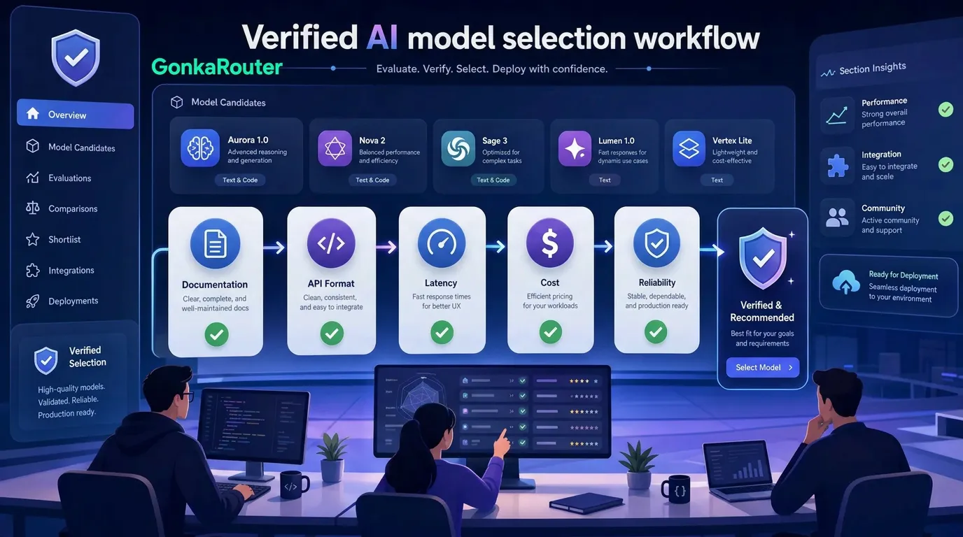 Verified AI model selection workflow