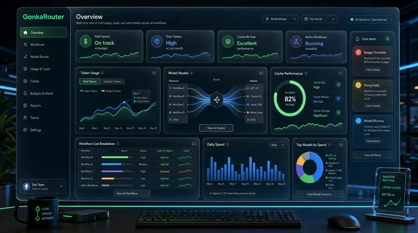 LLM cost control dashboard