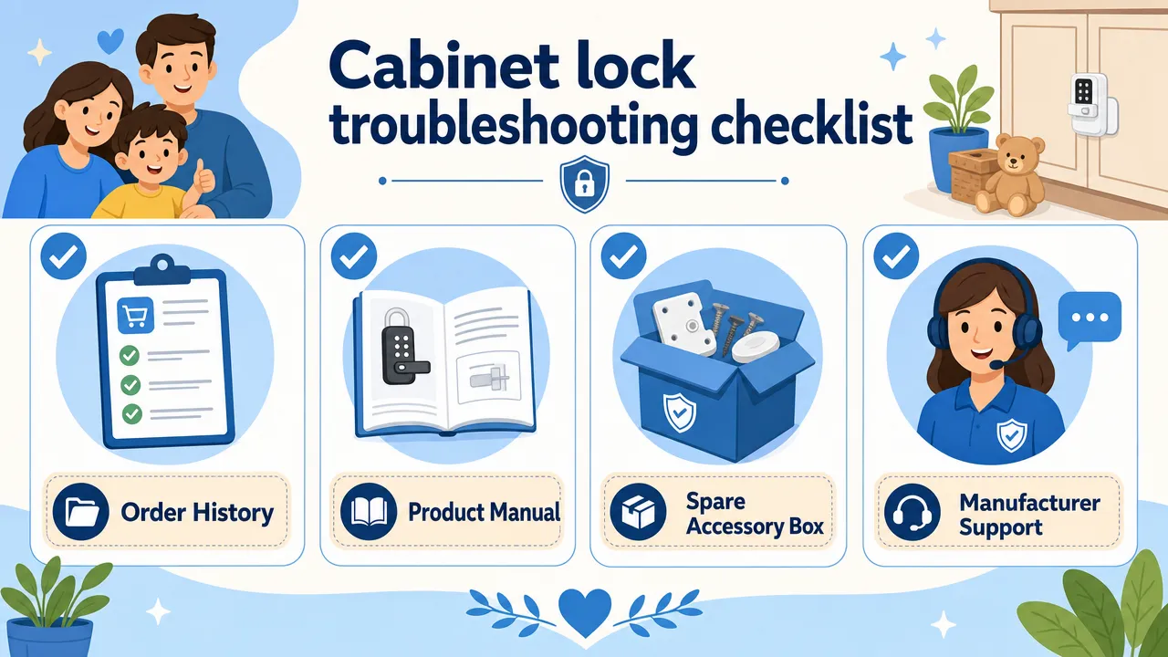 Cabinet lock troubleshooting checklist