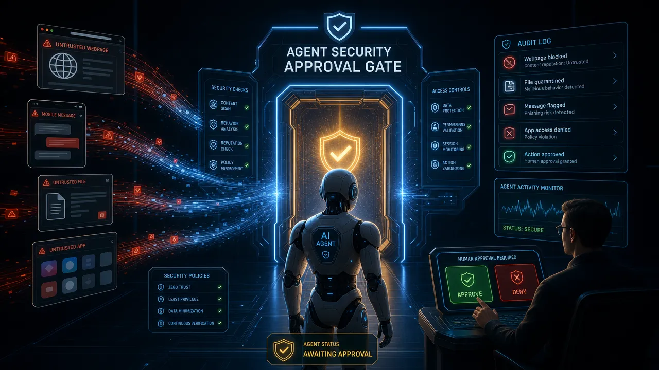Agent security approval gate