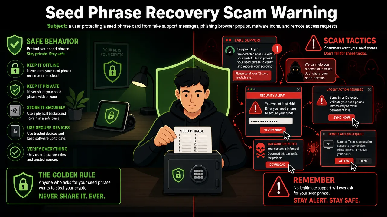 Seed Phrase Recovery Scam Warning