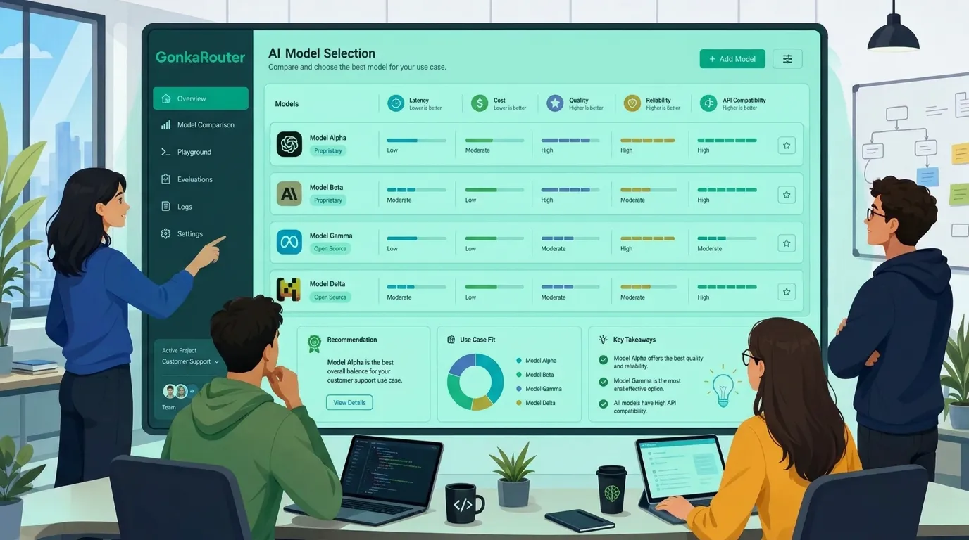 AI model selection dashboard