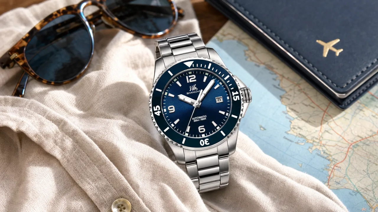 Blue Dial Summer Travel Watch