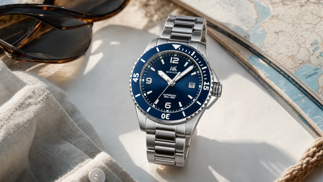 Shanghai Watch Classic Diving Watch Blue Dial 41mm for summer vacation