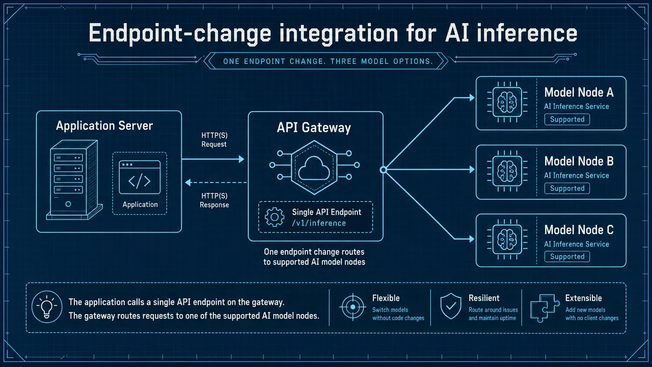 Endpoint-change integration for AI inference