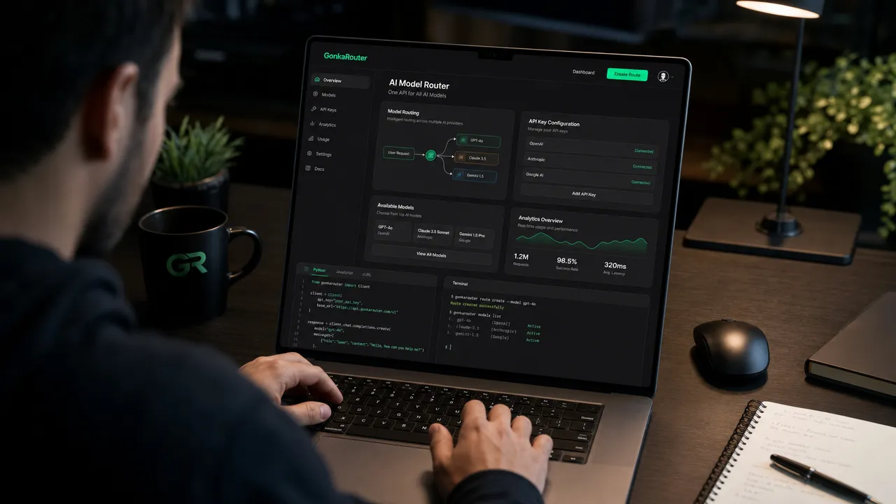 GonkaRouter Developer Dashboard Concept