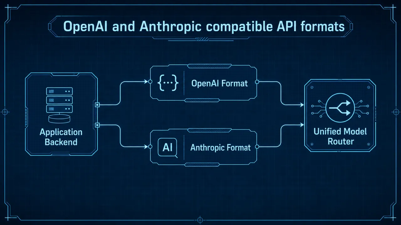 OpenAI and Anthropic compatible API formats