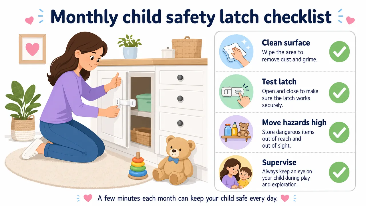 Monthly child safety latch checklist