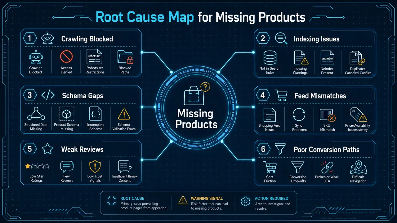 Root Cause Map for Missing Products