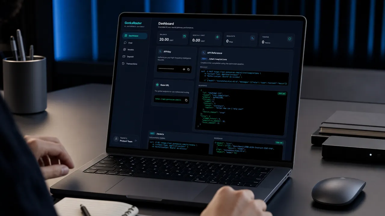 GonkaRouter dashboard workflow