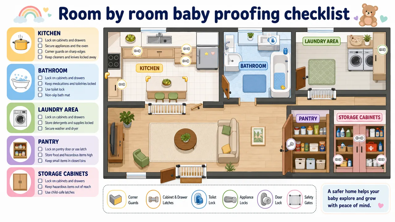 Room by room baby proofing checklist