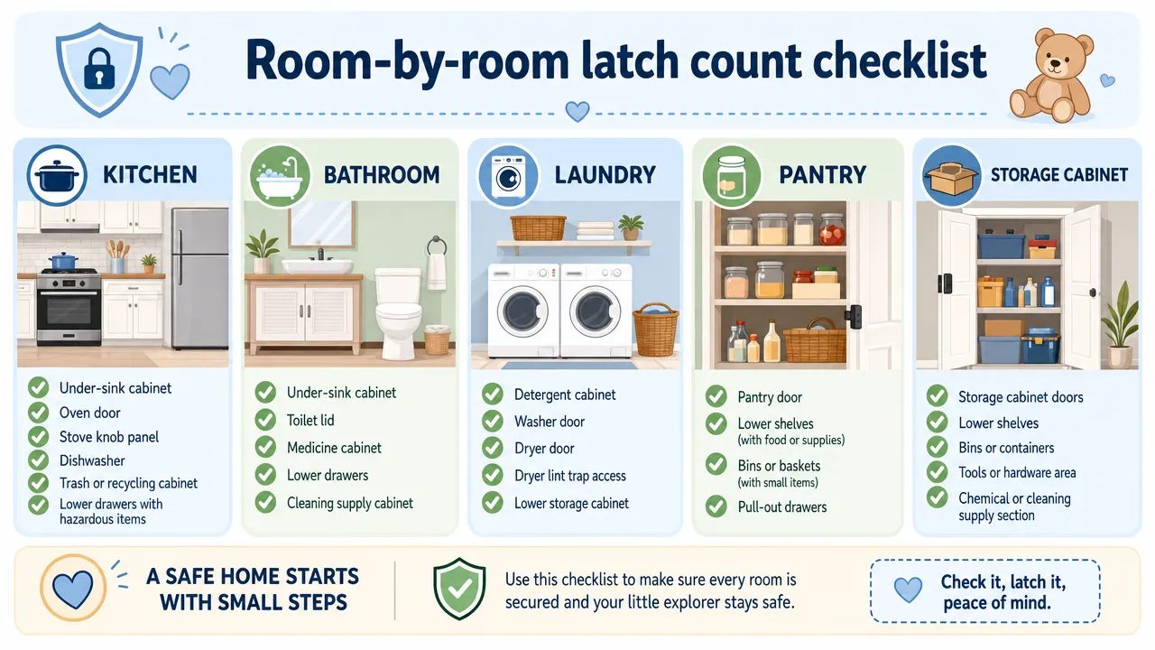 Room-by-room latch count checklist