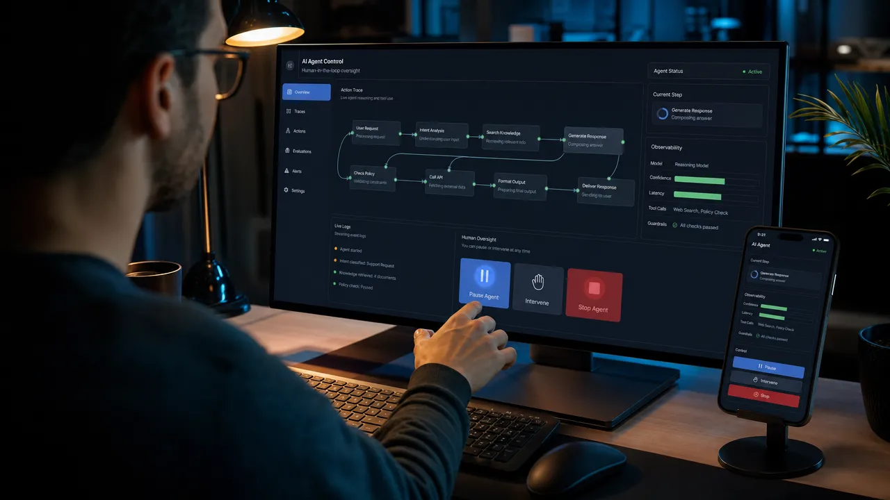 Human-in-the-loop AI agent control