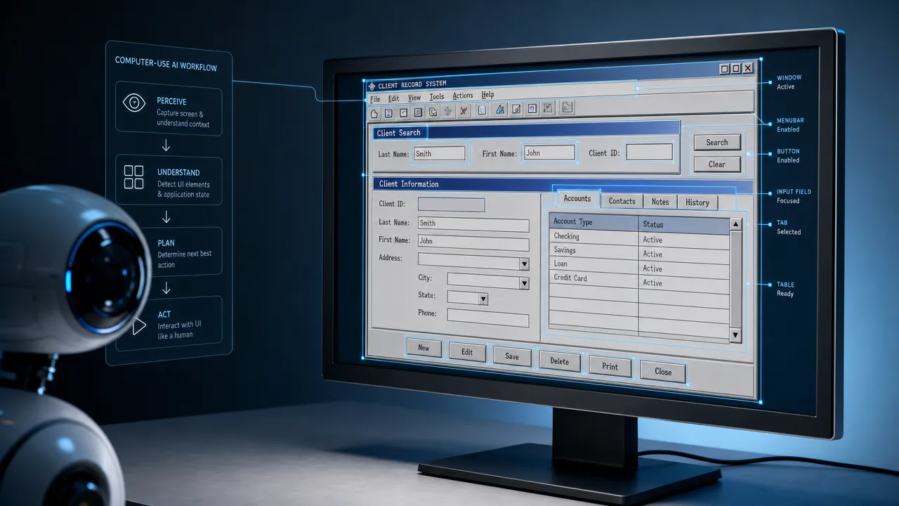 Computer vision observing a legacy application