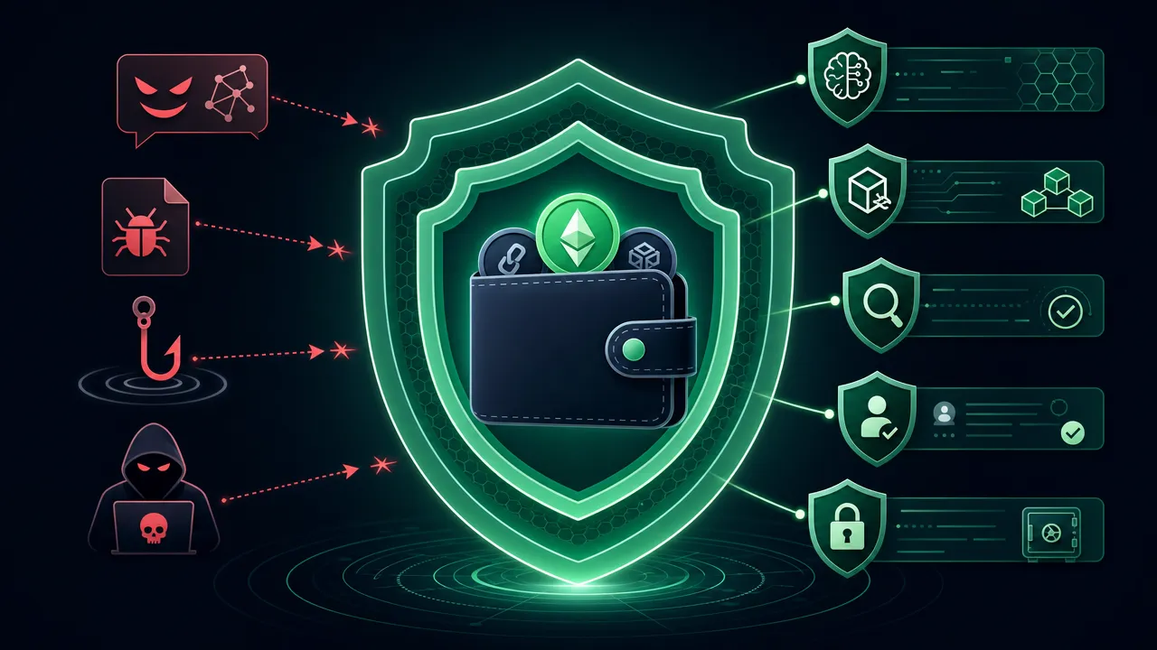 Defense in depth for AI wallet security