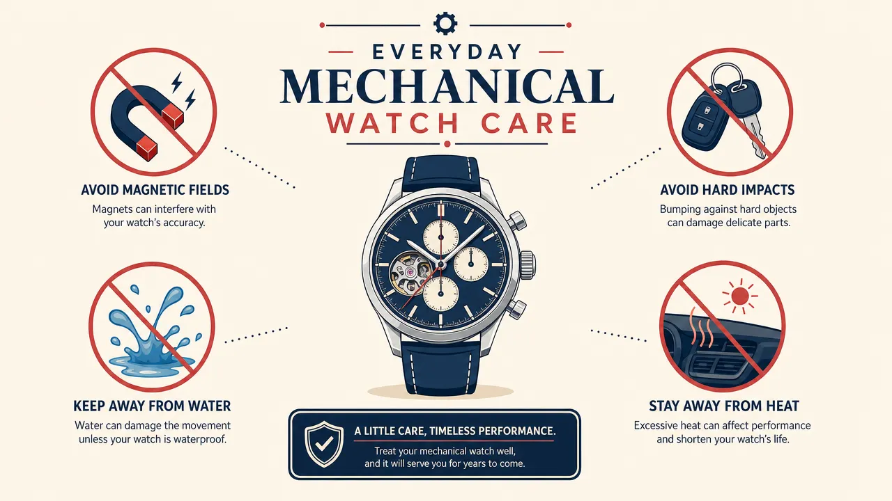 Everyday mechanical watch care
