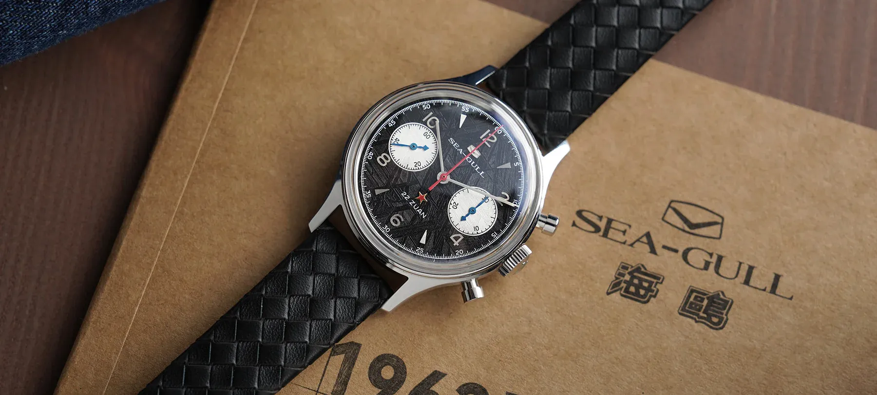 a mechanical chronograph dial