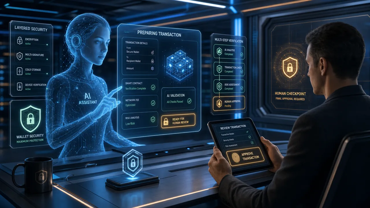 Human checkpoint for AI transactions