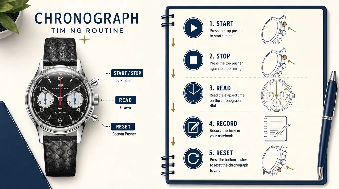Chronograph timing routine