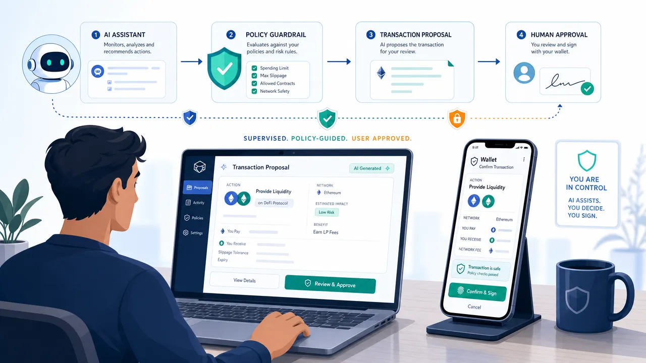 Human-in-the-loop wallet workflow