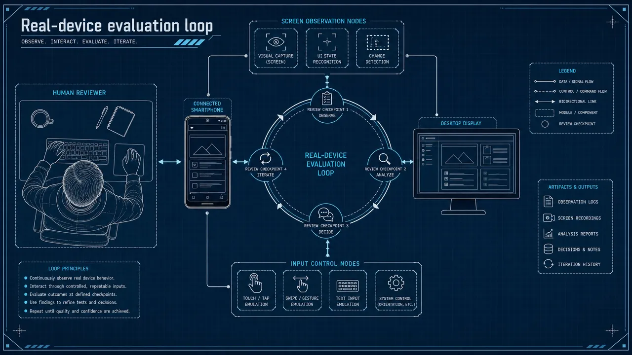 Real-device evaluation loop