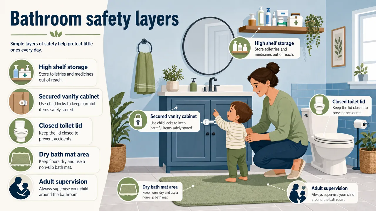 Bathroom safety layers