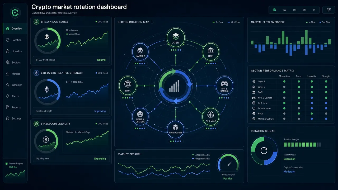 Crypto market rotation dashboard