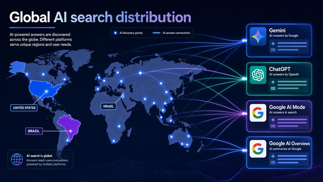 Global AI search distribution