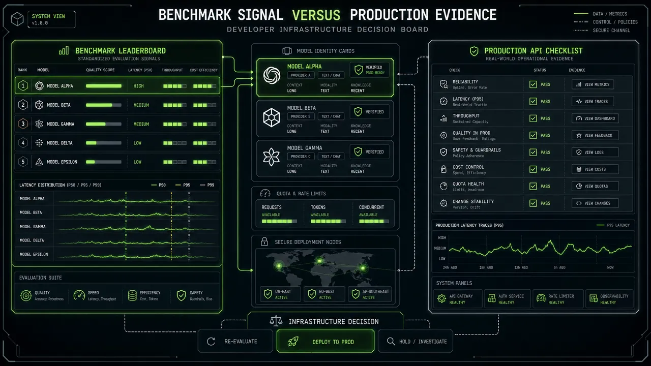 Benchmark signal versus production evidence