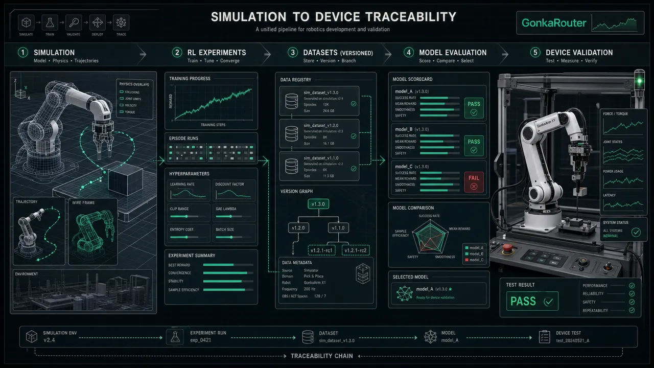 Simulation to device traceability