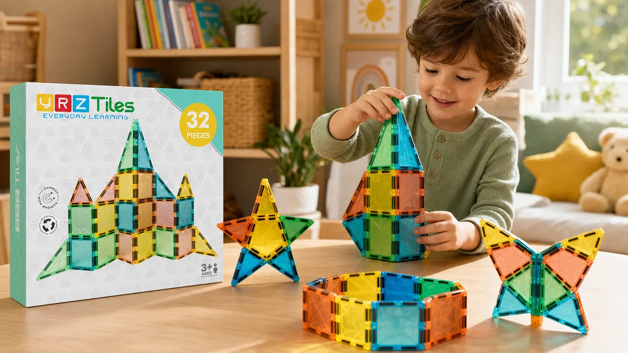 Compact magnetic tile builds
