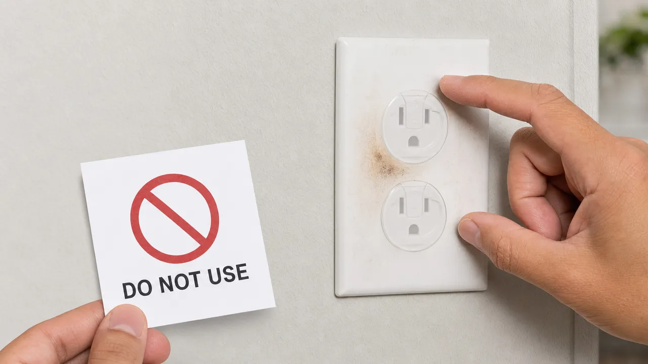 Unsafe outlet warning signs