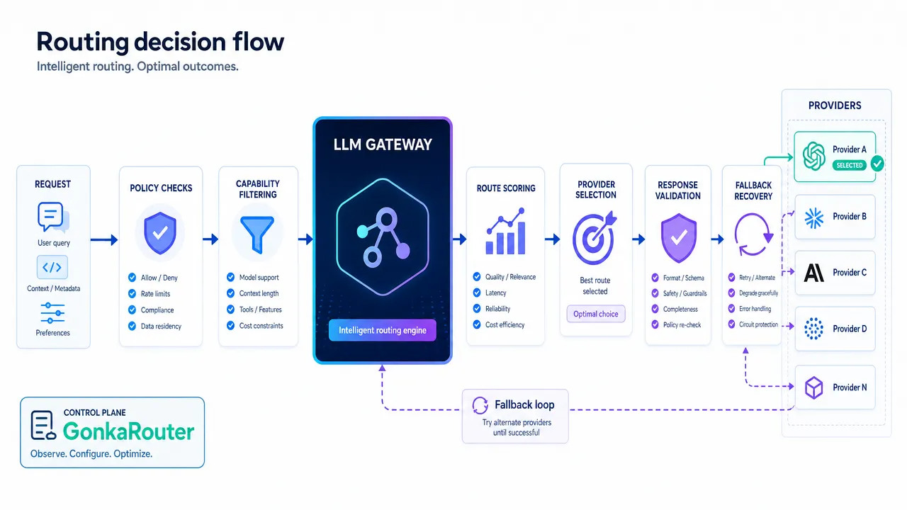 Routing decision flow