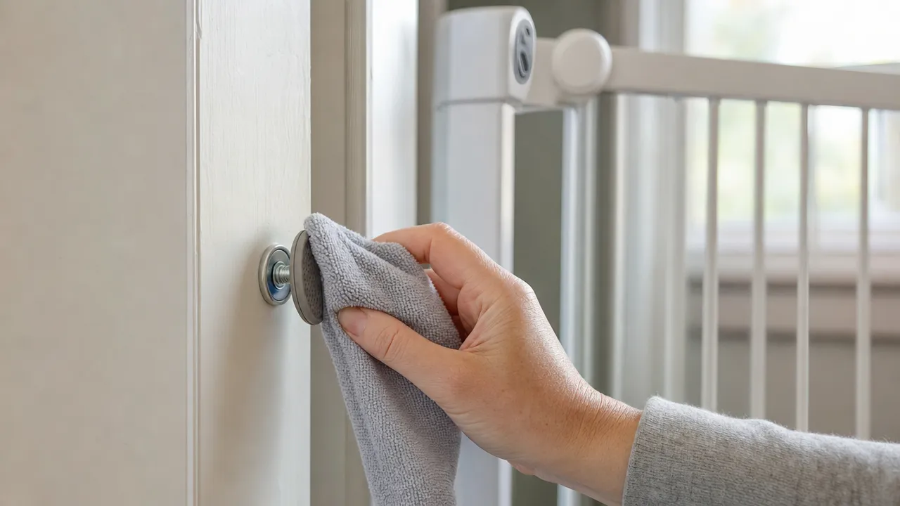 Clean the painted contact area and gate pad before installation