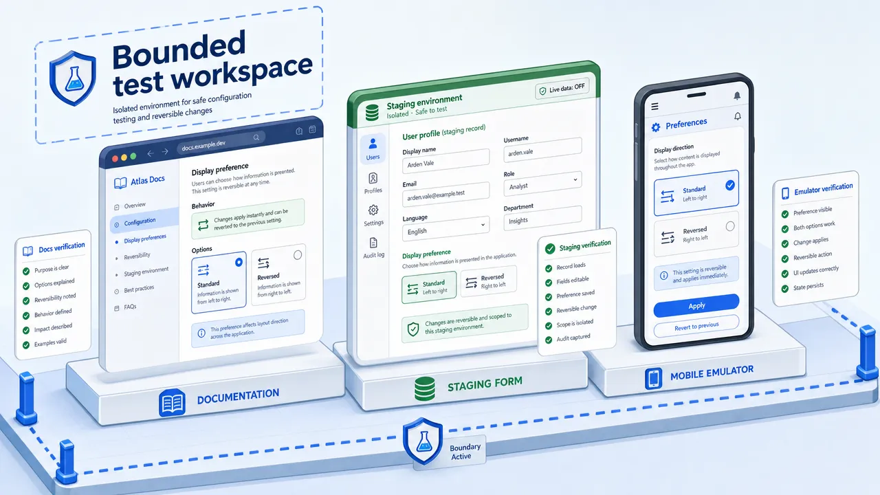 Bounded test workspace