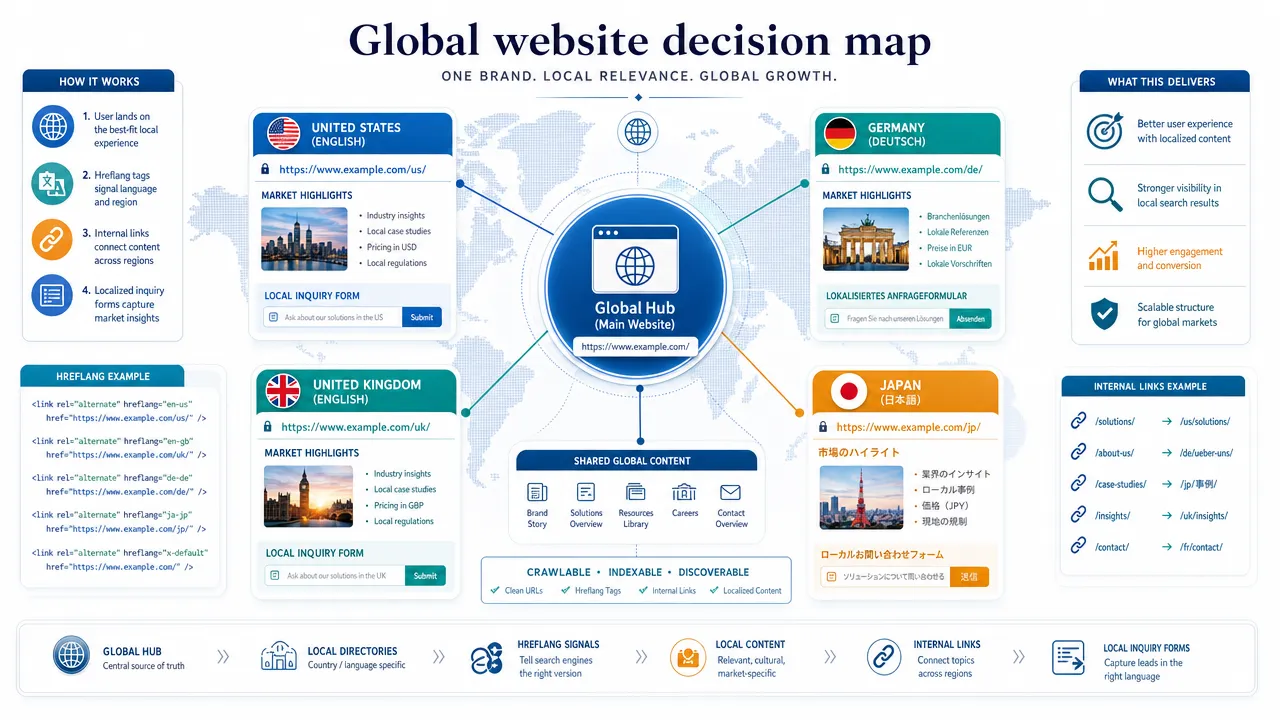 Global website decision map